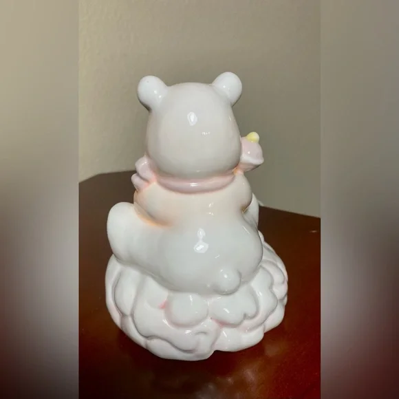 NURSERY NIGHT LIGHT CERAMIC BEAR ON CLOUD with RATTLE & BALL Decoration - Picture 4 of 11